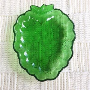 Green Depression Glass Style Grape-Shaped Dish